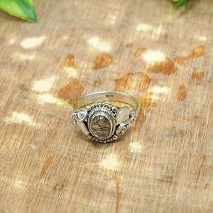 Natural Black Rutile Quartz Handmade 925 Sterling <b>Silver</b> Designer <b>Ring</b> for Women & <b>Men</b> - Product Image 5