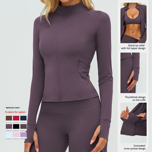 Chaquetas Personalizadas con Logotipo para Mujer, Ajuste Entallado, Top Deportivo para Entrenamiento, Chaqueta de Manga Larga con Cremallera Completa, Ropa Deportiva para Yoga - Product Image 2