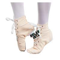 Chaussures de danse jazz HULAR INTL pour femmes, modèle HU-DS-J13, dessus en cuir fendu, doublure en coton, semelle extérieure en daim et cuir de vache
