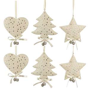 Arbre de Noël décoratif en forme de cœur et d'arbre Ornements en métal suspendus en métal de haute qualité avec pendentif fini nickel - Product Image 1