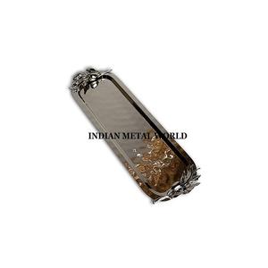 Ensemble de 3 plateaux de service à Dessert/thé/nourriture en acier de forme rectangulaire de bonne qualité pour la maison et la cuisine - Product Image 3