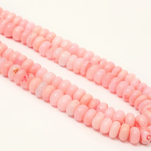 Hermosas cuentas de ópalo rosa con puntos, forma redonda lisa, 6-9 mm, cuentas de piedra preciosa de ópalo rosa con puntos, cuentas de ópalo de calidad AAA. - Product Image 6