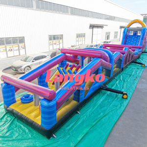 Parcours d'obstacles géant gonflable Langko pour jeux sportifs de course Ninja Warrior en plein air - Product Image 3