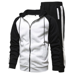 Ropa deportiva de invierno de 2 piezas para hombre, chándal con cintura y cordón para correr, trajes deportivos de marca privada, fabricante personalizable - Product Image 4