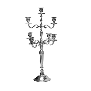 Candélabre de luxe en métal plaqué argent à 7 bras pour centres de table de mariage Meilleure vente bougeoir fait main plaqué argent pour sol - Product Image 1