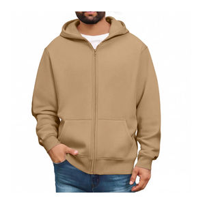 Sudadera con capucha de gran tamaño para hombre con logotipo personalizado 450 GSM, ropa de calle informal con cremallera estampada, respetuosa con el medio ambiente, con logotipo frontal - Product Image 2