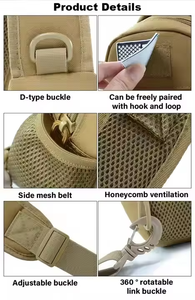 Bolsa de Hombro Táctica de Camuflaje Oxford Personalizada, Unisex, Nueva Moda, para Camping y Senderismo, Bolsa de Pecho Individual, 20L, Duradera - Product Image 3