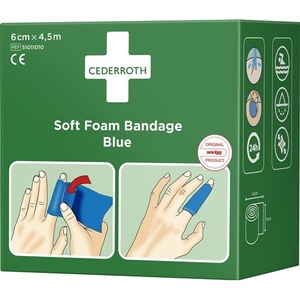 CEDERROTH Venda Elástica Autoadhesiva de Espuma Azul 6 cm x 4.5 m Rollo Suave - Product Image 4