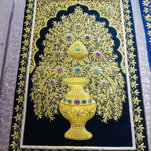 ผ้าปักลายซารีรูปสี่เหลี่ยมผืนผ้าสำหรับตกแต่งบ้าน เป็นมิตรกับสิ่งแวดล้อม ทนทาน ผลิตจากผ้าฝ้าย 100% - Product Image 6