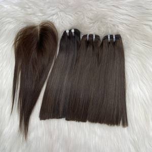 Paquets et fermetures de cheveux humains vierges 100% bruts non traités pour extensions de cheveux de perruque - Product Image 6