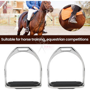 อานม้าสแตนเลส 4.8 นิ้ว แบบตะวันตก สำหรับขี่ม้าแบบอังกฤษ พร้อมแผ่นยางกันลื่น ทนทาน ปลอดภัย ใช้ได้กับทุกอานม้า - Product Image 5