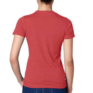 Bella + Canvas Camiseta de rendimiento de algodón atlético para mujer Calentador rojo Logotipo personalizado Impresión DTG con decoración bordada - Product Image 6