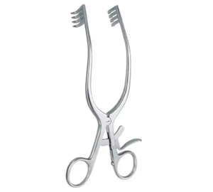 Écarteur de cervelet Adson de haute qualité 4x4 broches émoussées 23mm bras droits en acier inoxydable - Product Image 6