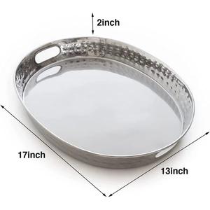 Plateau Rectangle en Acier Inoxydable pour Restaurant et Hôtels Plateau à Café Vaisselle de Mariage Plateau à Salade Fantaisie - Product Image 5