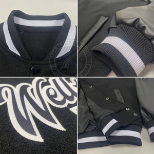 Fabricant OEM Logo personnalisé Veste Letterman Varsity pour hommes Laine et tissu avec manches en cuir brodé chenille - Product Image 2