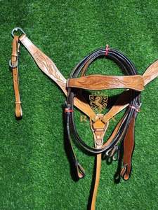 Ensemble de collier usiné à la main toutes tailles pour l'approvisionnement mondial de l'Inde... Premium Custom meilleure qualité en cuir Headstall & Breast Plate - Product Image 4