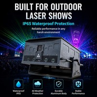 Laser d'animation RVB pleine couleur étanche IP65 30W, angle de faisceau 50°, balayage haute vitesse 30Kpps, DMX/Automatique, pour extérieur et mariages