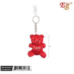 4.5 \ "orso rosso abbraccia portachiavi luce cuore morbida pelliccia e materiale plastico 360 pz/CS - Product Image 1