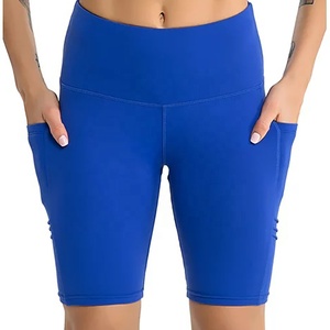 Pantalones cortos de gimnasio Premium para mujer, 100% poliéster Spandex, patrón sólido, Impresión de logotipo personalizado/bordado Yog - Product Image 5