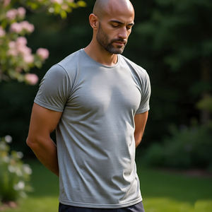 Gym Fitness Wear T-shirts à manches courtes Hommes Col rond Jogging Fitness Wear Shirt Coton Polyester Yoga Wear Tee Shirts Hommes - Product Image 2