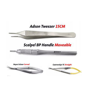 Kit de tissus pour implants dentaires chirurgicaux, ostéotome Castroviejo, marteau, ciseaux, manche de scalpel Molt, ciseaux Goldman par SurgiRight - Product Image 2
