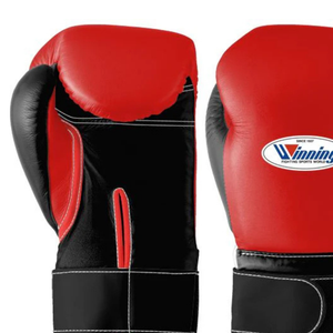 Gants de boxe professionnels en cuir rouge et noir, fermeture velcro au poignet, gants d'entraînement et de sparring pour hommes et femmes - Product Image 2