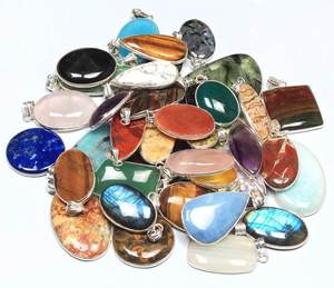 Pendentif en pierres précieuses multiples à facettes hautement polies et lâches pour lunette en argent sterling 925 plaqué bijoux faits main - Product Image 4