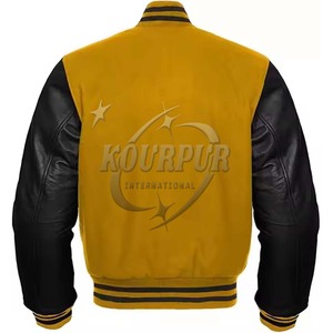 Haute qualité personnalisé équipe Letterman hiver Bomber veste hommes mode cuir veste coton remplissage bouton grande taille imprimer 2025 - Product Image 6