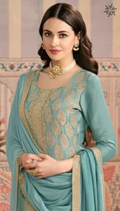 Jacquard a fuego lento de buena calidad con trabajo manual Salwar Suit Woman Fashion Fabricante y proveedor de India - Product Image 3