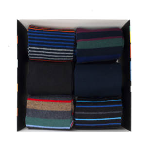 Chaussettes chaudes en coton pour hommes, 6 paires, motif rayé, couleur blanche, taille unique, style sportif et professionnel, idéales pour l'hiver - Product Image 1