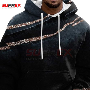 2026 Essential Men Dot Pattern Plush Warm Eco-Friendly <b>Waterproof</b> <b>Hoodies</b> Fleece Casual Pullover Pocket Autumn Winter Sweatshirt - Product Image 5