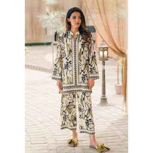 Nuevo Lanzamiento: Conjuntos de Cordón de Seda Satén Malai Puro para Mujer, Corte Regular, Estilo Casual Moderno, Hermoso Estampado Digital Reversible para Bodas - Product Image 1