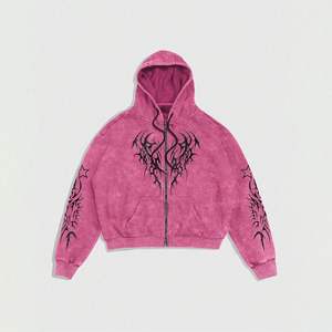 Sudadera con Capucha de Invierno para Hombre, Estilo Gótico con Copos de Nieve, Cierre de Cremallera, Estilo Urbano Otoñal, con Diseño Bordado Frontal de Alta Calidad - Product Image 6