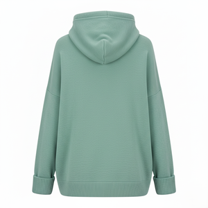 Sudadera F230453 con capucha y logotipo personalizado para mujer, sudadera ecológica transpirable de gran tamaño para otoño/invierno, con hombros caídos - Product Image 2