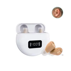 HEARKING alat bantu dengar Digital mini, alat bantu dengar Bluetooth isi ulang dengan kontrol aplikasi pintar untuk ringan hingga sedang