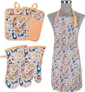 100% Cotton Custom Design Printed <b>Apron</b> Gloves Set High Quality Kitchen Restaurant <b>Cooking</b> <b>Aprons</b> Custom Designed for Kitchen - Product Image 5