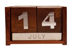 Timbre en bois Calendrier Heure Date Jours de la semaine et mois - Product Image 2