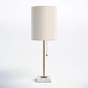 Lampe de table moderne en acier inoxydable finition nickel noir poli avec abat-jour à tambour allongé Base d'ampoule salon chambre E26 - Product Image 2