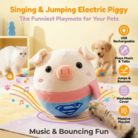 Peluche Porc Sauterette Musicale, Balle Clown, Balle Vague de Mer, Jouet Interactif Parlant Style TikTok pour l'Apprentissage du Langage et Sensoriel
