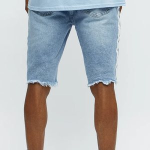 Pantalones Cortos de Mezclilla para Hombre, Lavado Claro, Material de Algodón, Ropa Casual, Ajustables y Transpirables, Corte Holgado, Cierre de Botón, Precio Económico - Product Image 5