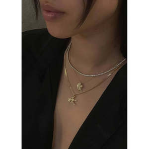 Collier tennis en or jaune 5.0ctw avec pierre de naissance Petite Diana, bijou élégant en diamant - Product Image 5