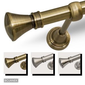 BOJANEK Single Curtain Rod 19 mm Tube Metalized Modern Design Different Lengths Different Finials and Colors Easy Customization - Product Image 1
