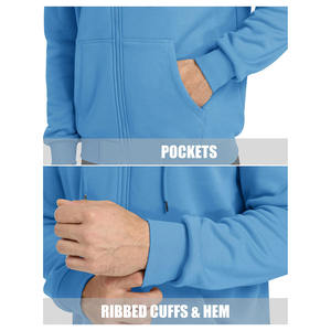 Sudadera con capucha de producto de invierno para hombre, sudaderas con capucha de mezcla de algodón básicas de manga larga transpirables con logotipo personalizado para hombre - Product Image 5