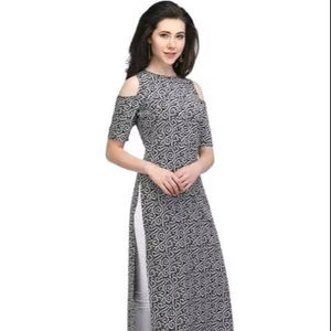 La mayoría de las exportaciones de Indian Western Crape Kurti Fancy Premium Quality Lo último exclusivo Regular Listo para usar Señoras Kurta Trendy - Product Image 1