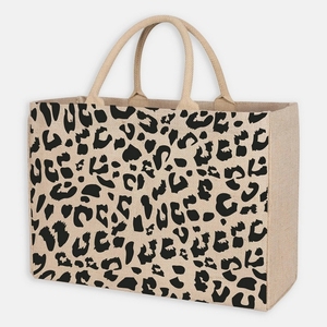 Wholesale Large Jute Bag Supplier Jute and Linen Pocket Tote Bag Burlap Women Shopping Bag with Logo Design - Product Image 3