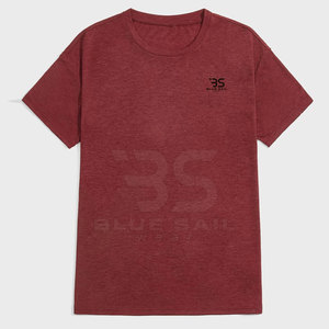 Meilleure vente T-shirt coupe ajustée à séchage rapide pour hommes tissu tricoté surdimensionné à impression personnalisée en gros d'usine à motif solide pour adultes - Product Image 1