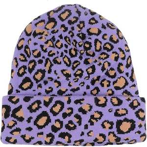 Bonnet en tricot camouflage chaud pour homme et femme, 100% acrylique, bonnet uni, impression numérique, style voyage, bord retroussé - Product Image 6