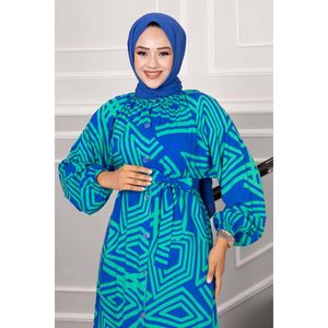 Buttoned Viscose Hijab Dress in Green for <b>Girls</b> and Ladies Long Summer <b>Abaya</b> Dress in XS Plus Size Digital Feature ODM Supply - Product Image 4