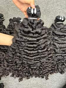 Hot Trending 100% Meilleure Qualité Birman Cheveux Bouclés Double Dessiné Wefted Aligné Cuticule 1B Couleur Vierge Extension de Cheveux Humains Vente - Product Image 6