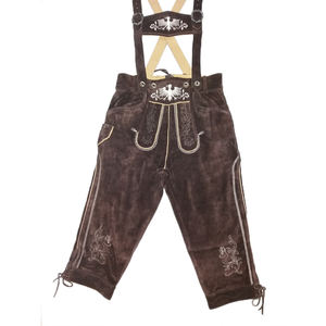 2024 vente en gros personnalisé hommes bavarois Lederhosen longue longueur au genou avec fermeture à braguette bouton taille moyenne - Product Image 4